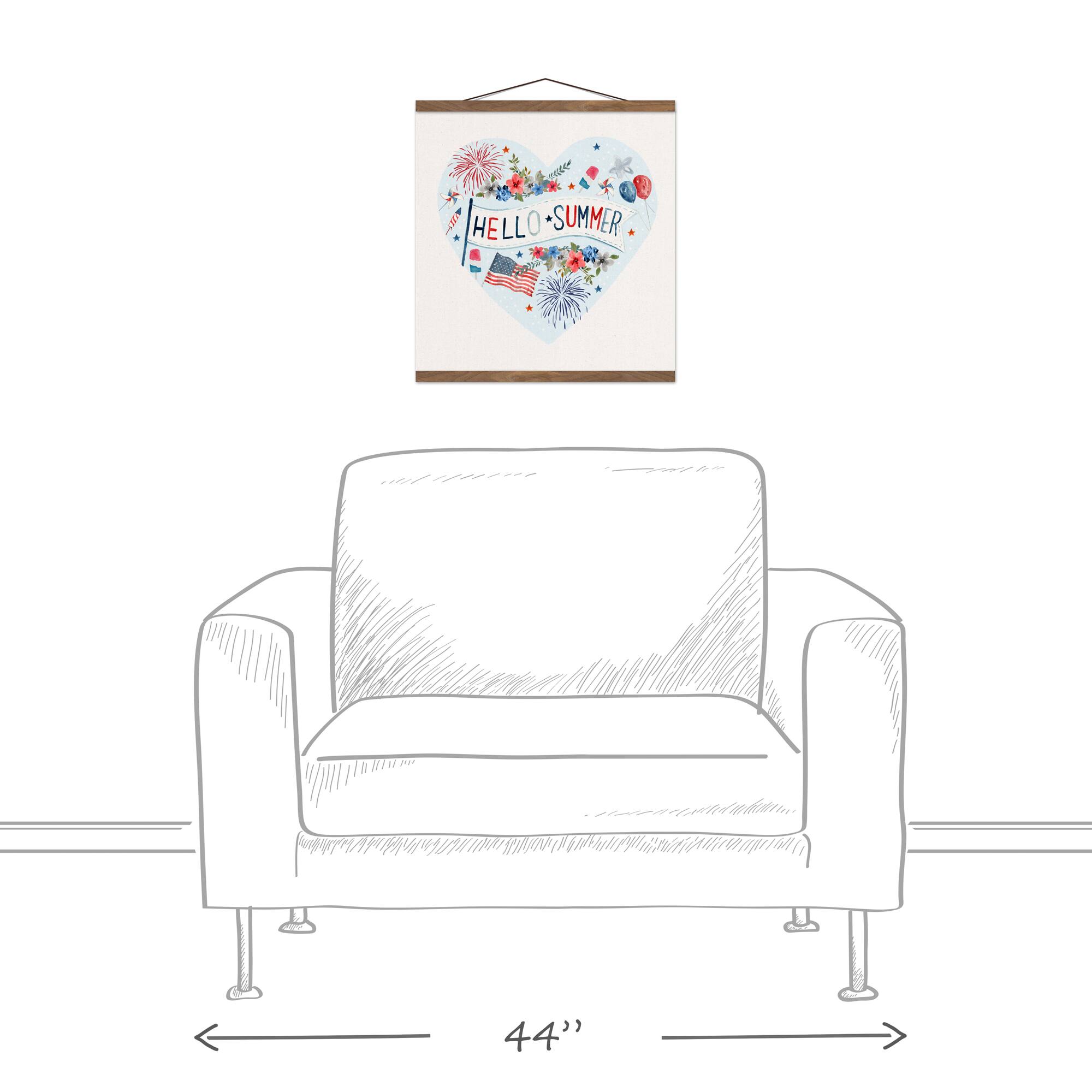 Hello Summer Icons Teak Hanging Canvas
